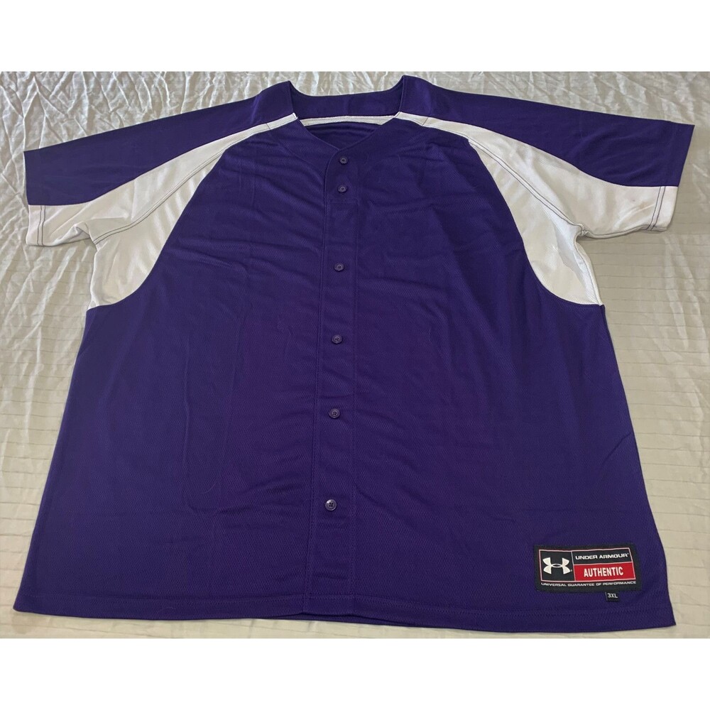 NWOT UNDER ARMOUR MENS ATHLETIC 2 BUTTON BASEBALL JERSEY SHIRT SIZE 3XL